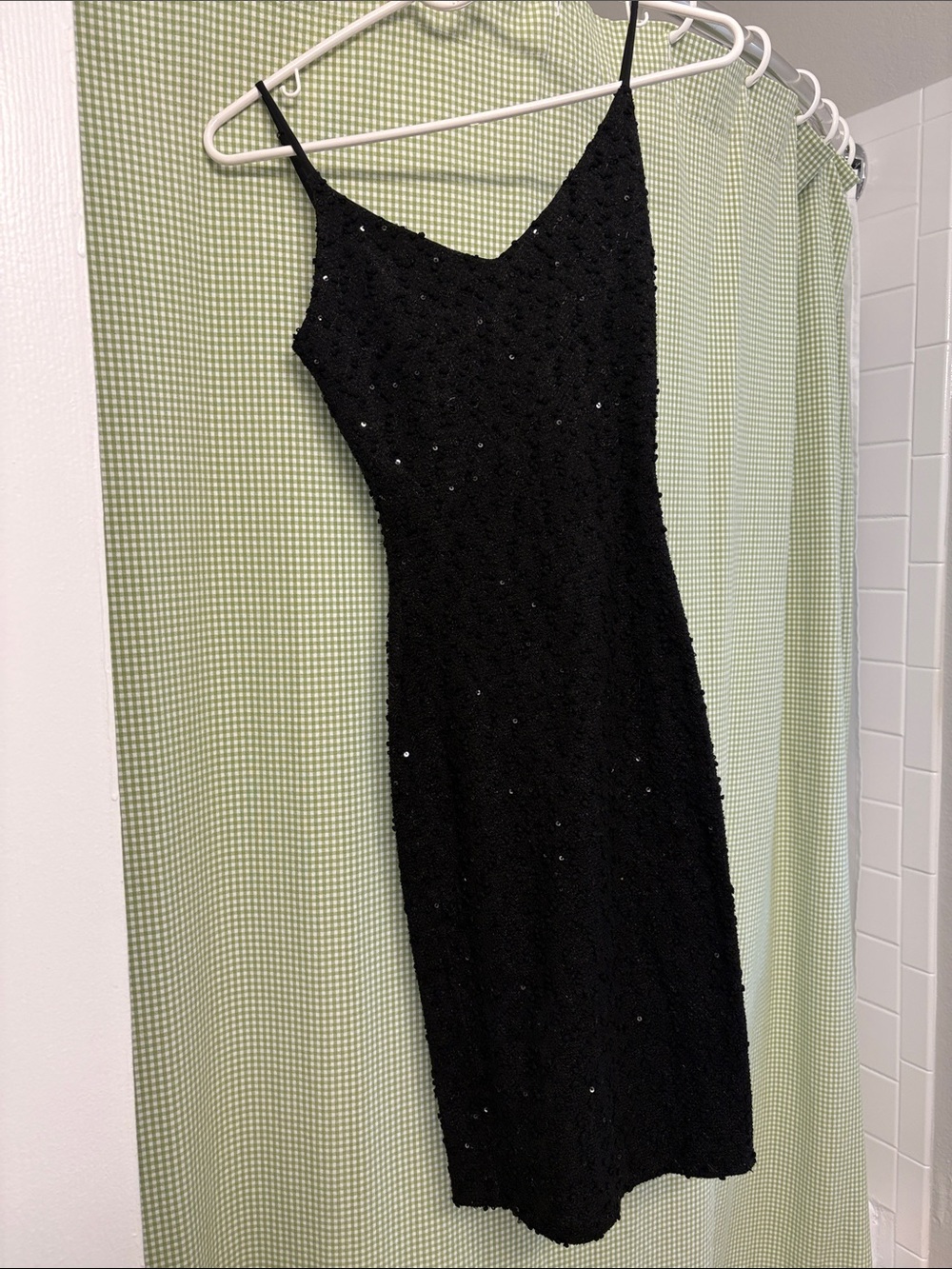 Classic Black Curve Hugging Sequin Dress